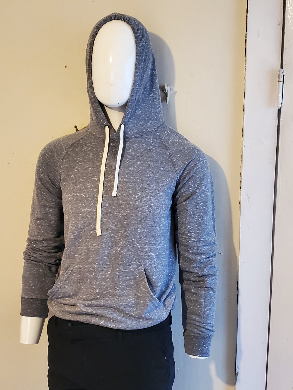 Men's Gray Heather Pullover Hoodie Sweatshirt Size S
